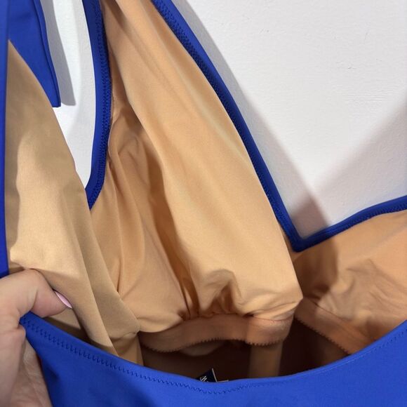 J. CREW BRILLIANT BLUE TIE SHOULDER ONE PIECE SWIMSUIT Size 2X BR591 - Picture 9 of 14